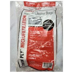 Sharp Vacuum‎ Cleaner Bags  Model EC-10PU2  Type PU-2 (6 Packs/60Bags